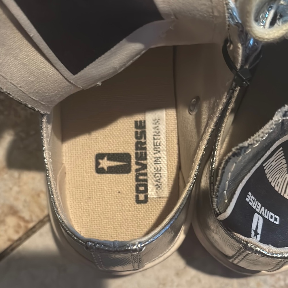 Converse Metallic Silver Square Toe Sneakers - image 8